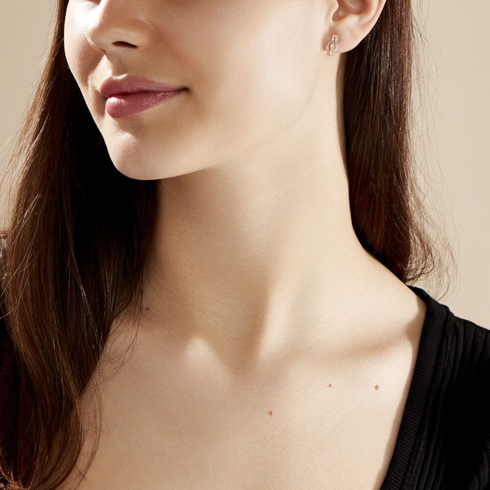 Boucles D'oreilles Puces Bathilde Or Jaune Diamant -  Femme | Marc Orian