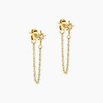 Boucles D'oreilles Pendantes Acier Dor&eacute; Oxyde De Zirconium - Pendantes Femme | Marc Orian