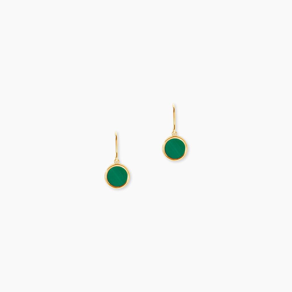 Boucles D'oreilles Pendantes Lucky Gems Or Jaune Malachite - Pendantes Femme | Marc Orian