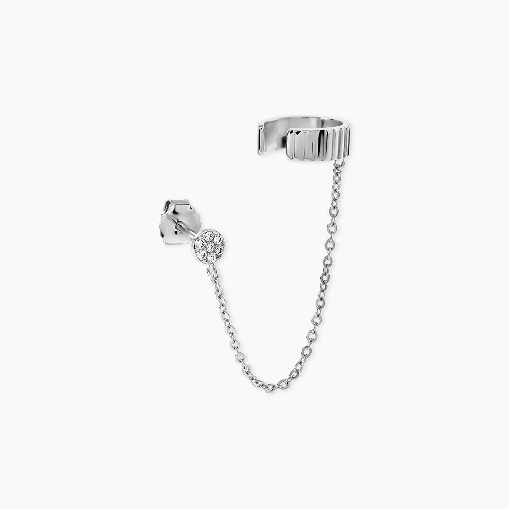 Bijoux D'Oreilles Emie Argent Blanc Oxyde De Zirconium - Piercings d'oreilles Femme | Marc Orian