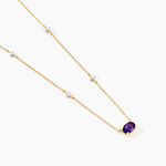 Collier Ayomide Or Jaune Am&eacute;thyste Oxyde De Zirconium - Colliers avec pierres Femme | Marc Orian
