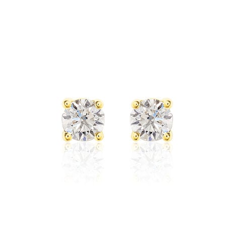 Boucles D'oreilles Puces Victoria Or Jaune Diamant - Puces Femme | Marc Orian