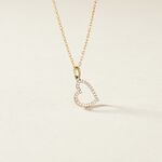 Pendentif Coeur Penche Or Jaune Oxyde De Zirconium - Pendentifs Famille | Marc Orian