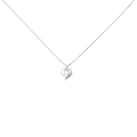 Collier Or Blanc Lydia Oxydes De Zirconium - Colliers avec pierres Femme | Marc Orian
