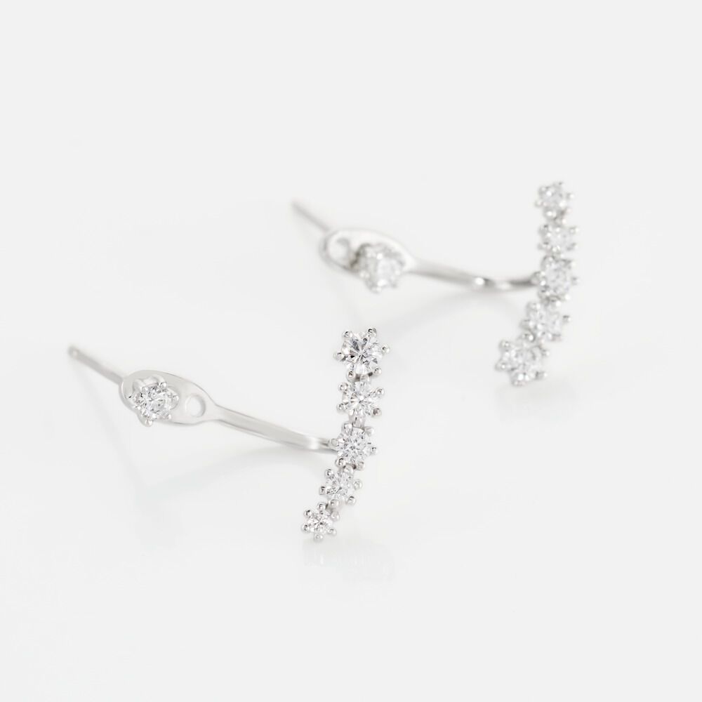Bijoux D'oreilles Karoly Argent Blanc Oxyde De Zirconium - Piercings d'oreilles Femme | Marc Orian