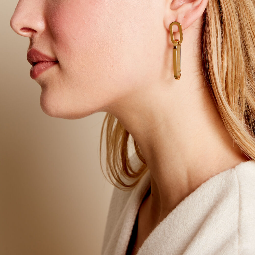 Boucles D'oreilles Pendantes Manille Acier Jaune - Pendantes Femme | Marc Orian