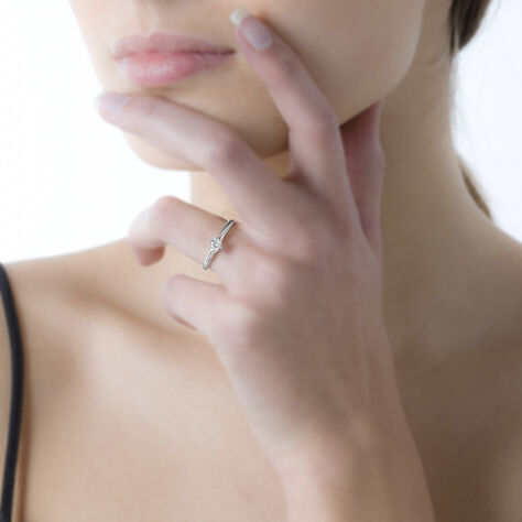 Bague Solitaire Ibtisem Or Blanc Diamant - Bagues Solitaire Femme | Marc Orian