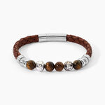 Bracelet Acier Blanc Abraham Pierre De Synthese - Bracelets cuir Homme | Marc Orian