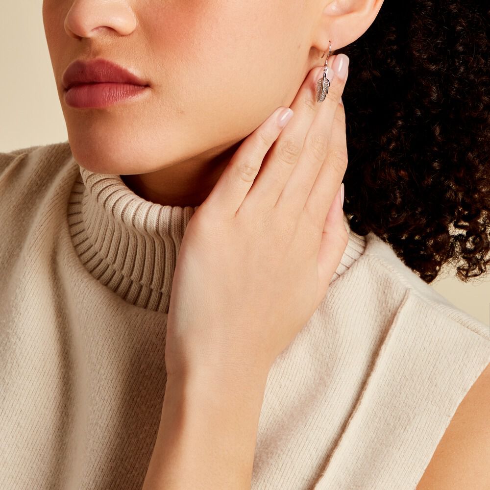 Boucles D'oreilles Pendantes Ottavia Argent Blanc Oxyde De Zirconium - Pendantes Femme | Marc Orian