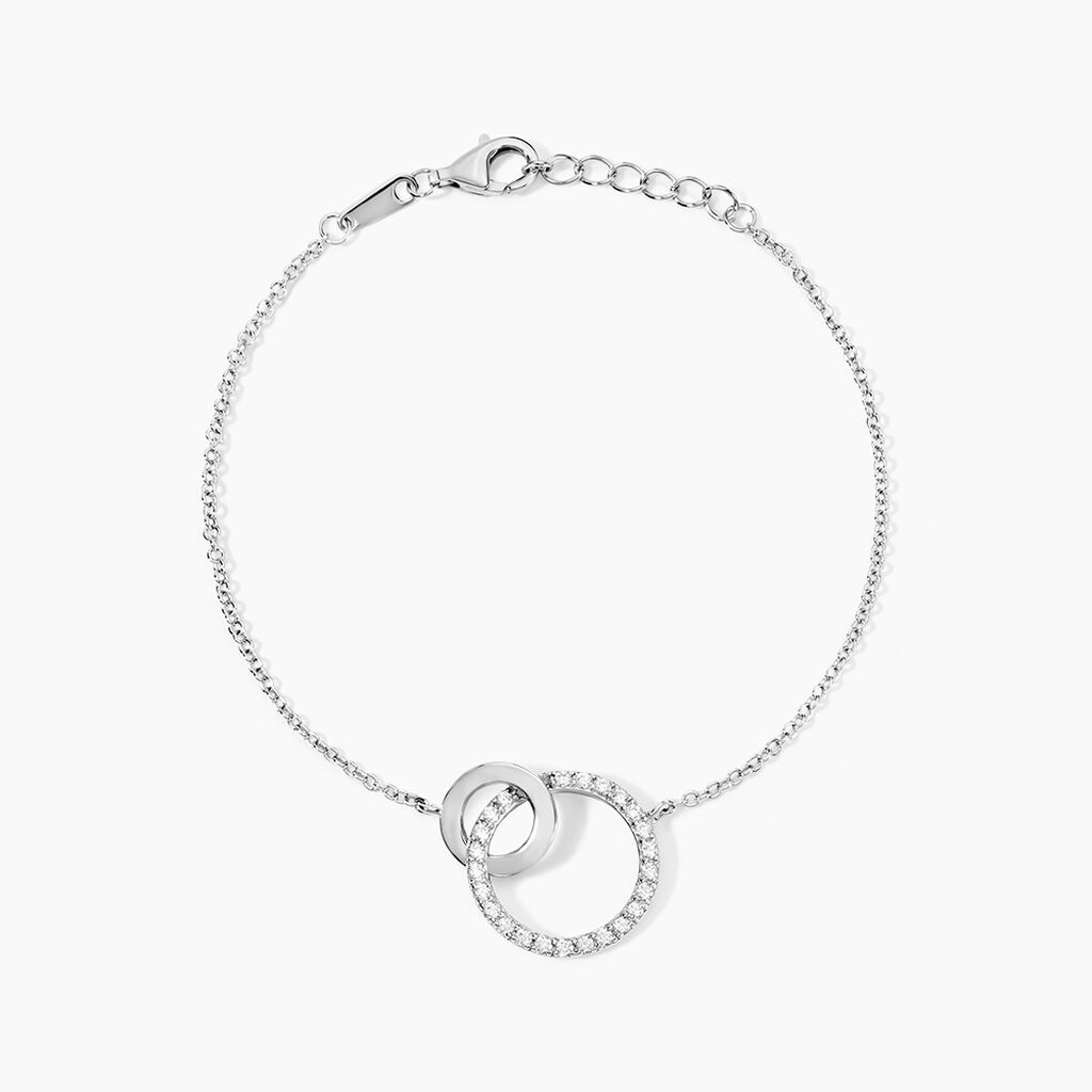 Bracelet Dita Argent Blanc Oxyde De Zirconium - Bracelets Anneaux Entrelaces Femme | Marc Orian