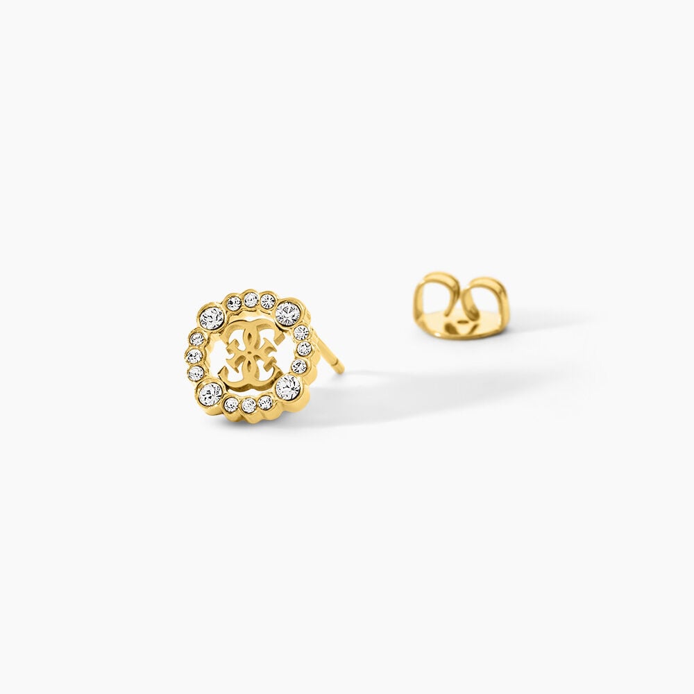 Boucles D'Oreilles Puces Guess Tiny Dancer Acier Jaune Oxyde De Zirconium - Puces Femme | Marc Orian