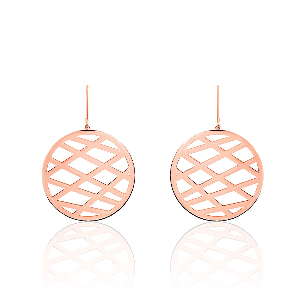Boucles D'oreilles Pendantes Maelis Acier Rose - Pendantes Femme | Marc Orian