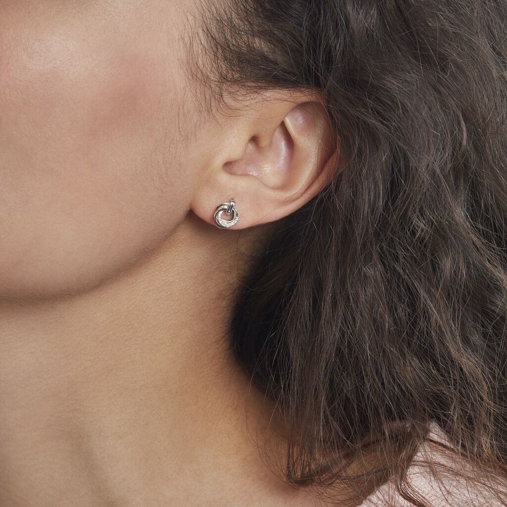 Boucles D'oreilles Puces Or Tricolore Vanadissa Diamants - Boucles d'oreilles pierres précieuses Femme | Marc Orian