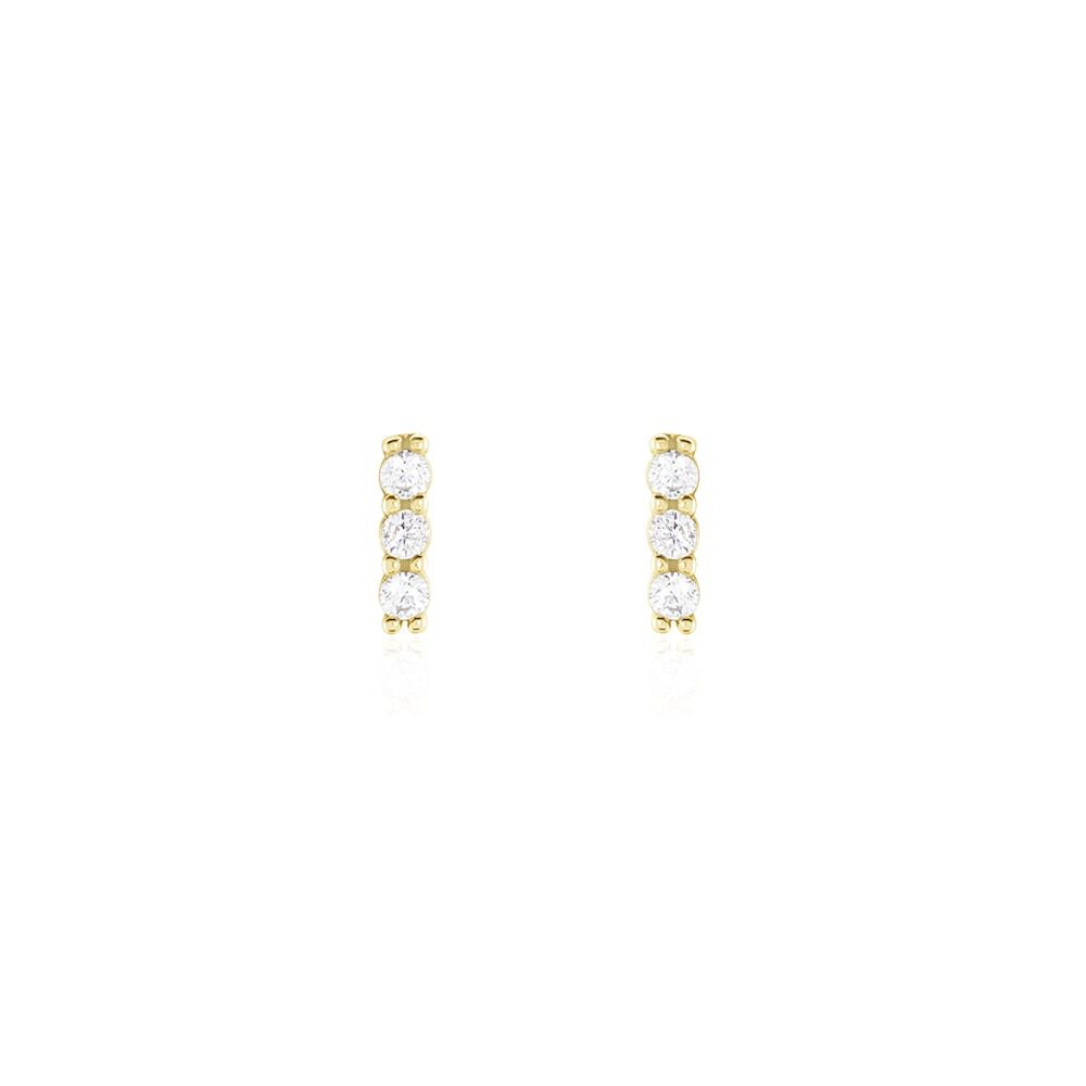 Boucles D'oreilles Puces Youssa Barrettes Or Jaune Oxyde De Zirconium - Puces Femme | Marc Orian