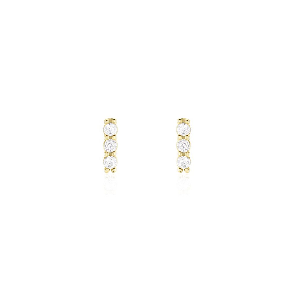 Boucles D'oreilles Puces Youssa Barrettes Or Jaune Oxyde De Zirconium - Puces Femme | Marc Orian