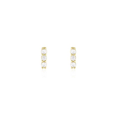 Boucles D'oreilles Puces Youssa Barrettes Or Jaune Oxyde De Zirconium - Puces Femme | Marc Orian