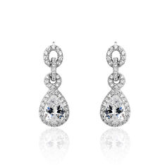 Boucles D'oreilles Pendantes Adelma Argent Blanc Oxyde De Zirconium - Boucles d'oreilles Pendantes Femme | Marc Orian