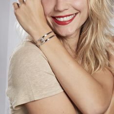 Bracelet Jonc Melyane Acier Blanc Strass - Bracelets jonc Femme | Marc Orian