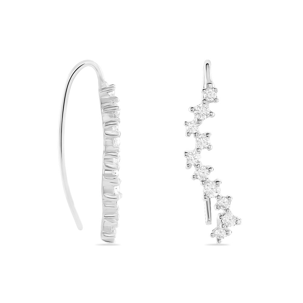 Bijoux D'oreilles Brandi Argent Rhodié Oxyde De Zirconium - Piercings d'oreilles Femme | Marc Orian