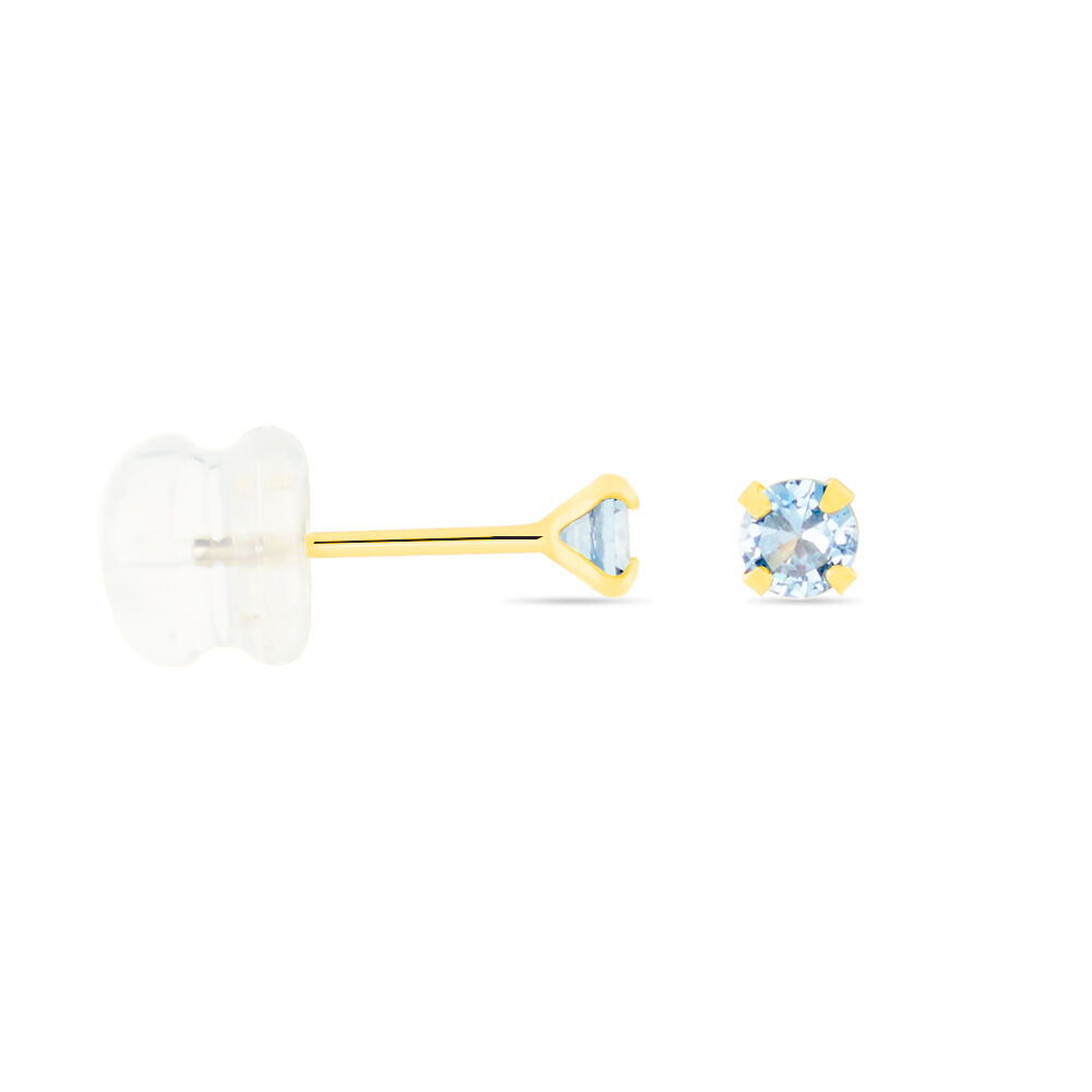 Boucles D'oreilles Puces daria Serti Griffe 2 Or Jaune Oxyde - Puces Femme | Marc Orian