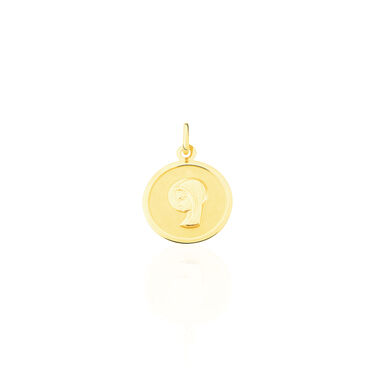 Pendentif Vierge Rond Or Jaune