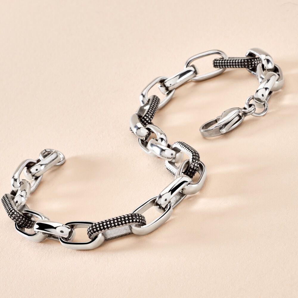 Bracelet Cesare Acier Blanc - Bracelets chaînes Homme | Marc Orian