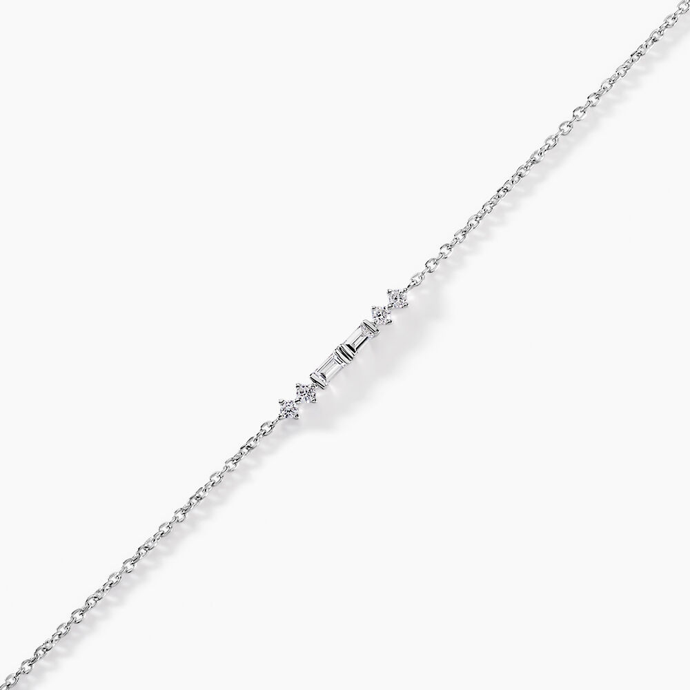 Bracelet Lyncee Argent Blanc Diamant Synth&eacute;tique - Bracelets cha&icirc;nes Femme | Marc Orian