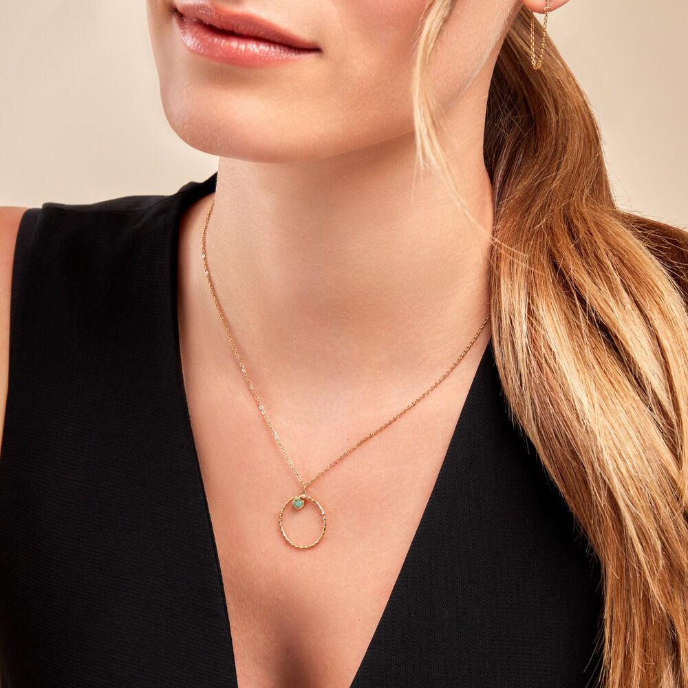 Collier Acier Doré  Amazonite - Colliers avec pierres Femme | Marc Orian