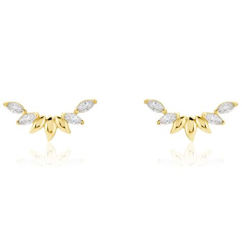 Boucles D'oreilles Puces Miyako Or Jaune Oxyde De Zirconium - Puces Femme | Marc Orian