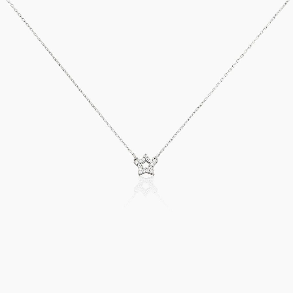 Collier Stellan Argent Blanc Oxyde De Zirconium - Colliers avec pierres Femme | Marc Orian