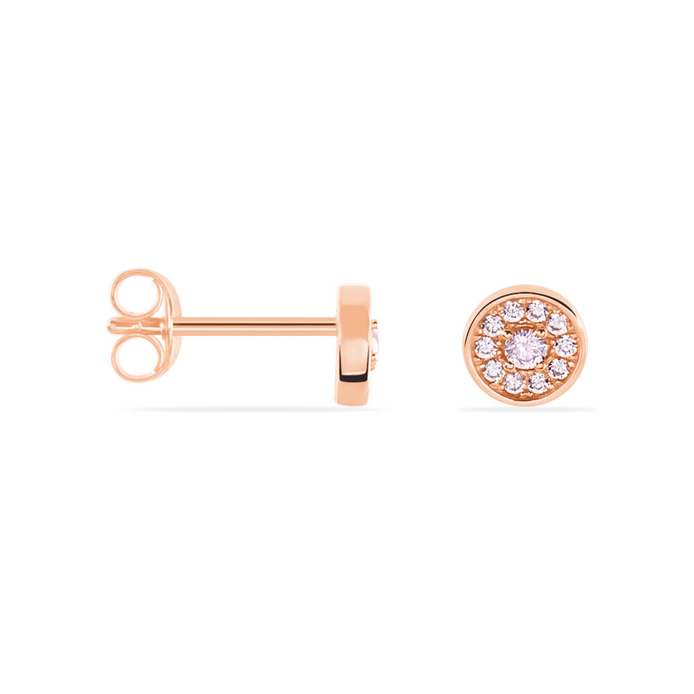 Boucles D'oreilles Puces Auxana Argent Rose Oxyde De Zirconium - Puces Femme | Marc Orian
