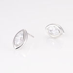 Boucles D'oreilles Puces Arone Argent Blanc Oxyde De Zirconium - Pendantes Femme | Marc Orian