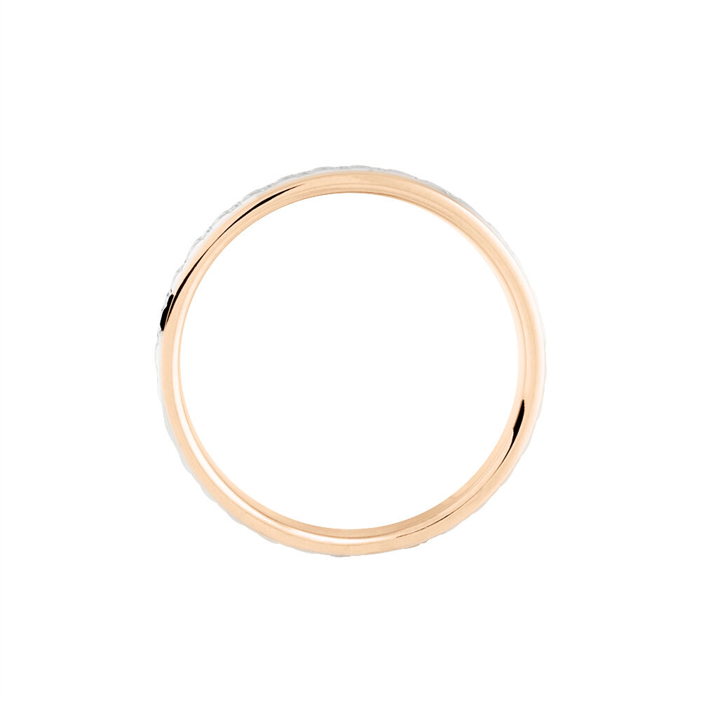 Alliance 1 Rang Diamante Ruban Plat Or Bicolore - Alliances personnalisées Femme | Marc Orian