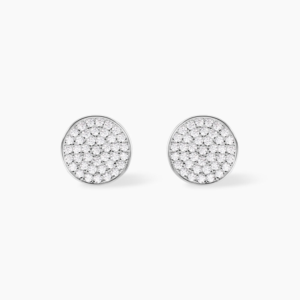 Boucles D'oreilles Puces Darwin Argent Blanc Oxyde - Puces Femme | Marc Orian