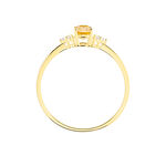 Bague Diapre Or Jaune Citrine Oxyde De Zirconium - Bagues pierres fines Femme | Marc Orian