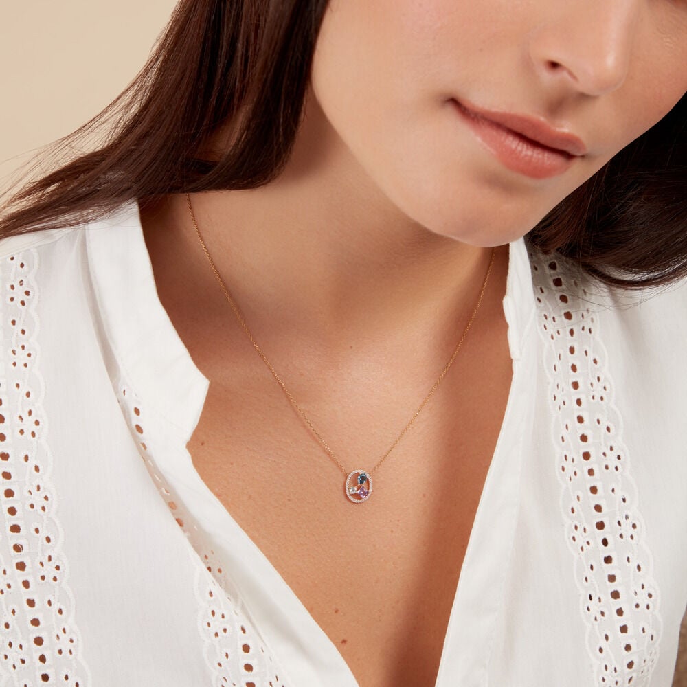 Collier Garden Or Jaune Topaze Améthyste - Colliers avec pierres Femme | Marc Orian