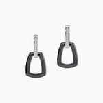 Boucles D'oreilles Pendantes Ezra Argent Blanc C&eacute;ramique Et Oxyde - Pendantes Femme | Marc Orian