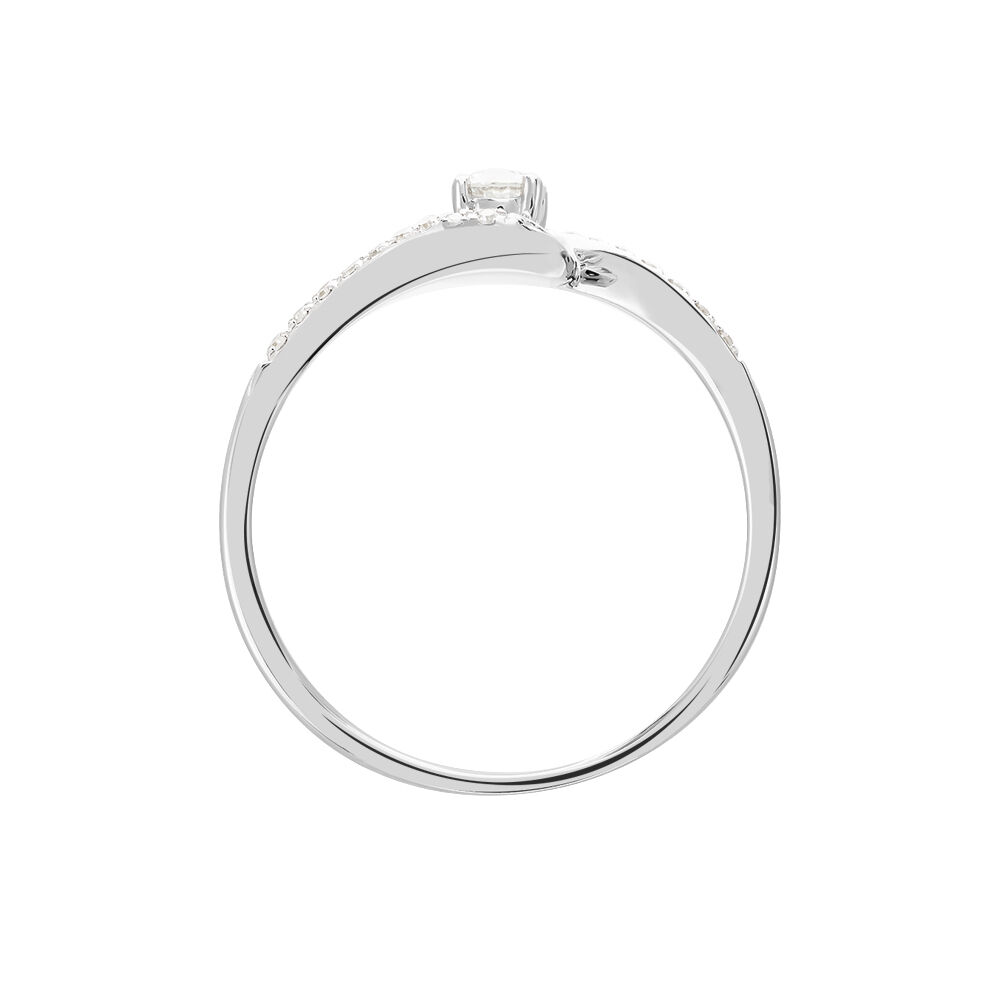 Bague Vrille Accompagnee Or Blanc Diamant - Parures de mariage Femme | Marc Orian