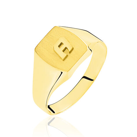 Chevalière Garrick Tonneau 1 Initiale Or Jaune - Chevalières Femme | Marc Orian