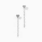 Boucles D'oreilles Pendantes Etincelante Argent Blanc - Pendantes Femme | Marc Orian