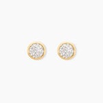 Boucles D'oreilles Puces Edmee Cercle 0 Or Jaune Strass - Puces Femme | Marc Orian