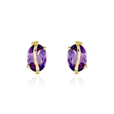 Boucles D'oreilles Puces Or Jaune Prudencia Améthystes - Puces Femme | Marc Orian