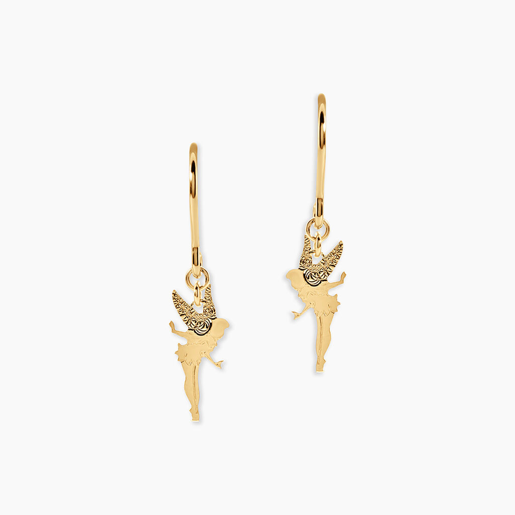 Boucles D'Oreilles Pendantes Fee Argent Dor&eacute; A L'Or 750/1000 - Pendantes Enfant | Marc Orian