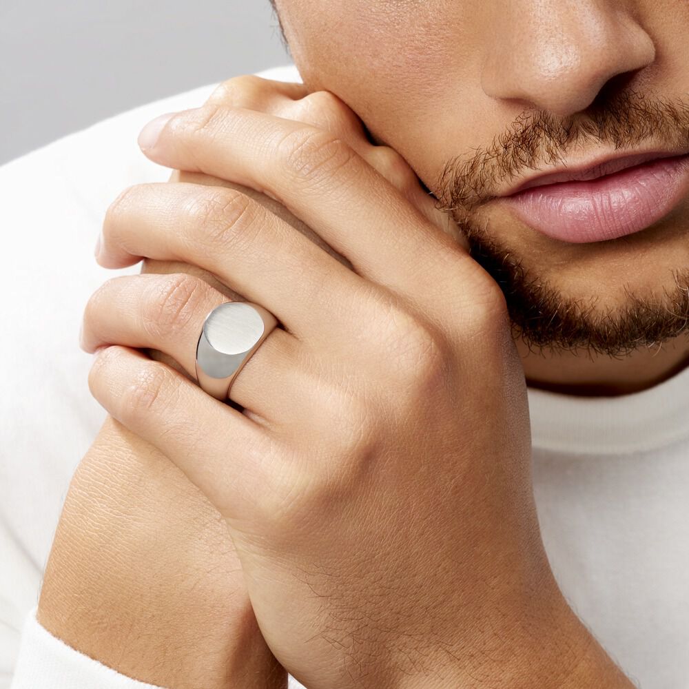 Chevalière Acier Blanc Jerald - Bijoux fantaisie Homme | Marc Orian