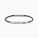 Bracelet Jourdan Cuir De Vache Noir Diamant Synth&eacute;tique - Bracelets cuir Homme | Marc Orian