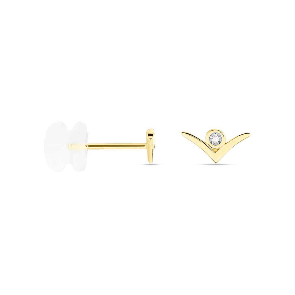 Boucles D'oreilles Puces Volia Or Jaune Diamant -  Femme | Marc Orian