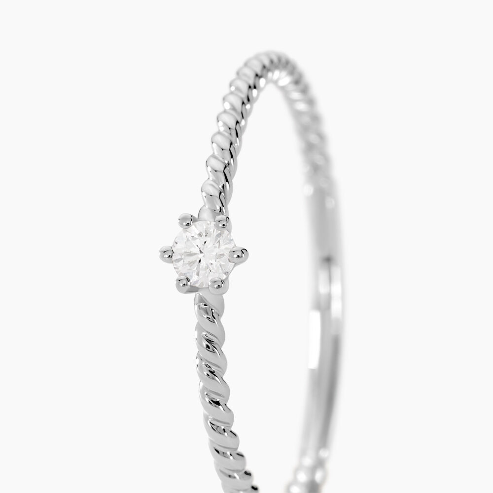 Bague Tamar Argent Blanc Diamant Synth&eacute;tique - Solitaires Femme | Marc Orian