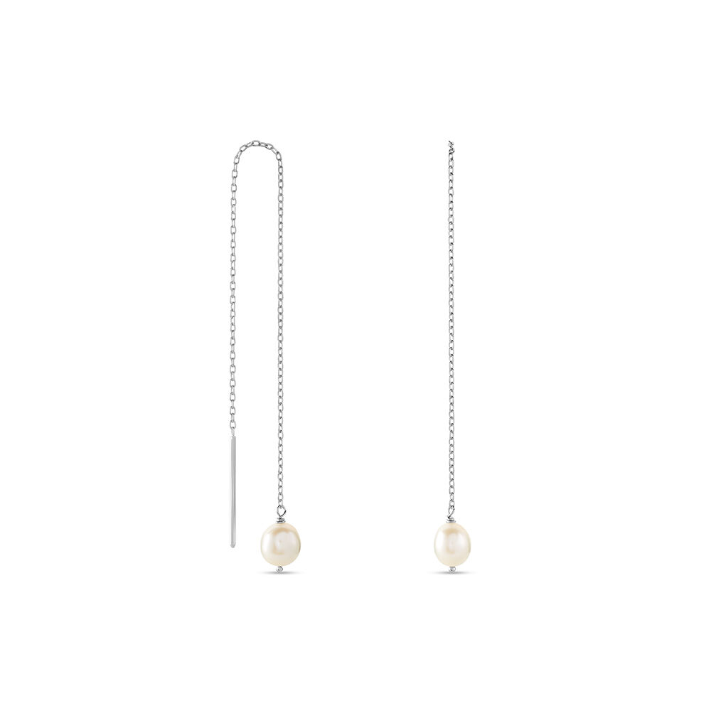 Boucles D'oreilles Pendantes Garance Argent Blanc Perle De Culture - Pendantes Femme | Marc Orian