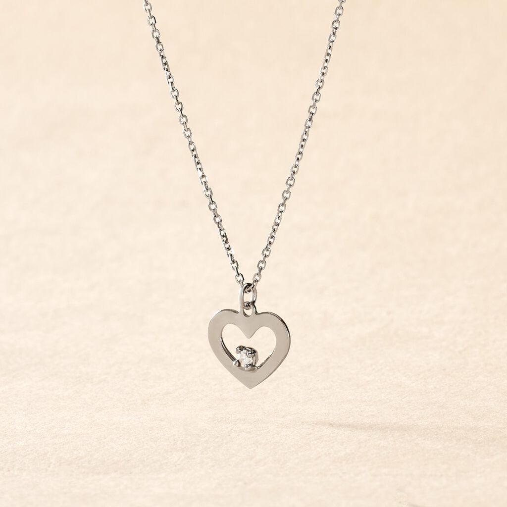 Collier Sweet Heart Or Blanc Diamant - Colliers Femme | Marc Orian