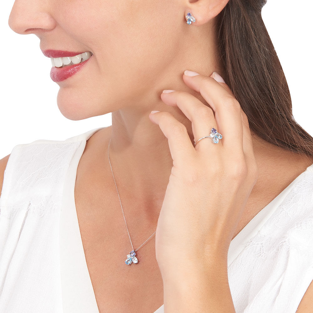 Bague Doryne Or Blanc Topaze Et Oxyde De Zirconium - Bagues pierres fines Femme | Marc Orian